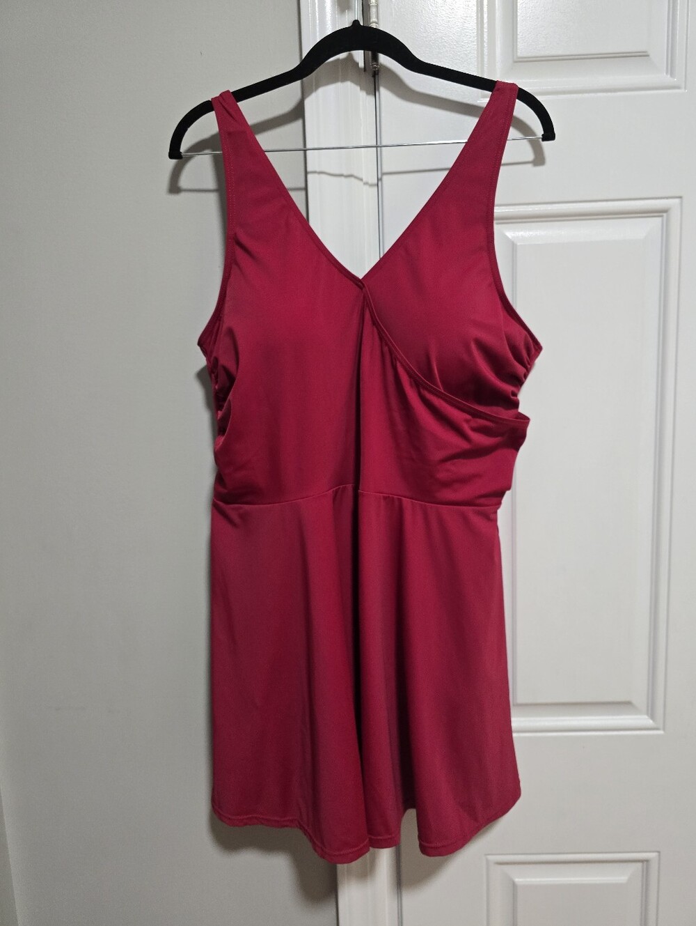 Ulla Popken Sleeveless V-Neck Swim Dress, Size 22